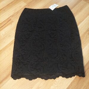 Cache Lined Lace Skirt Black Size 4 NWT